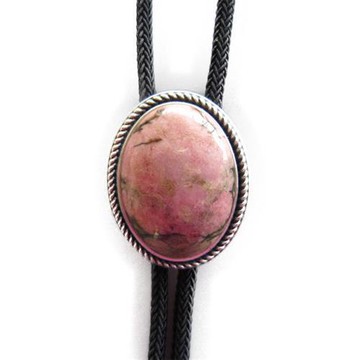 【米蘭精品】Bolo tie波洛領帶-鍍銀鑲嵌天然薔薇輝石美式領帶男配件74gx62