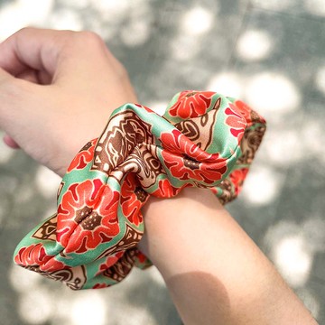 霞紅石榴花 髮圈∣大腸圈