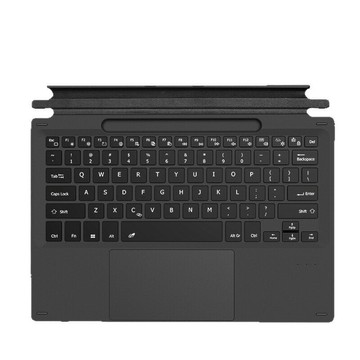 適配于平板surface pro8/9/X磁吸七色背光無線藍牙觸控鍵盤帶筆槽【Snowbelle優選】