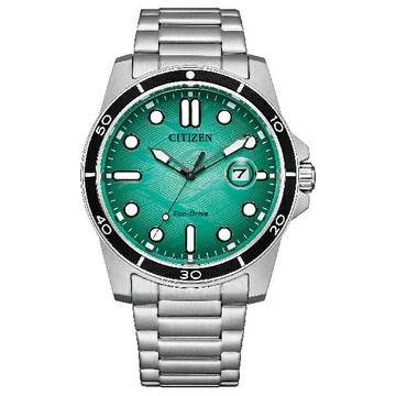 CITIZEN星辰錶 Gents AW1816-89L 光動能都會時尚不鏽鋼腕錶 淺綠 41.5mm｜樂天領券現折★全館特惠中★指定刷卡回饋10%