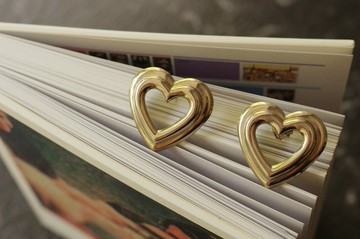 古董 Vintage Avon 銀色大愛心針式耳環 p56