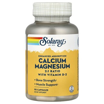 Solaray, 加強吸收，鈣鎂，90 粒膠囊