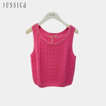 JESSICA - 優雅氣質立體肌理感小香風無袖背心253515（玫粉）