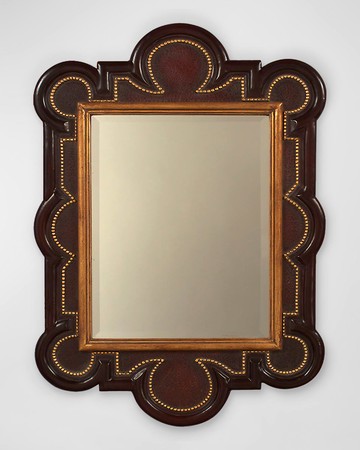7026 Crackled Wood Wall Mirror - 56"