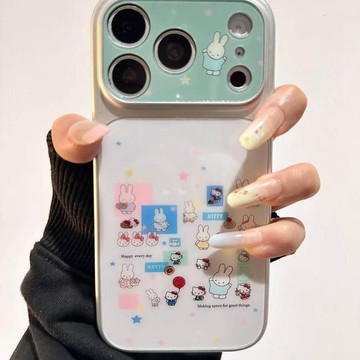 卡通拼接可愛米菲貓咪適用iPhone17promax手機殼蘋果15pro新款16pro