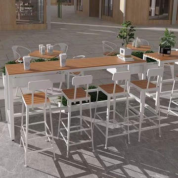 免運 實木吧檯桌 戶外吧檯桌 戶外吧臺桌椅組合簡約現代家庭防曬休閑露天陽臺長條定制鐵藝簡易 可開發票 全館五折 工廠現貨直銷 新品特價 c8288