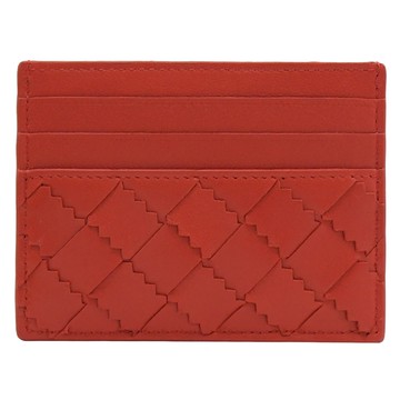 BOTTEGA VENETA 635042 編織小羊皮隨身名片卡夾.紅