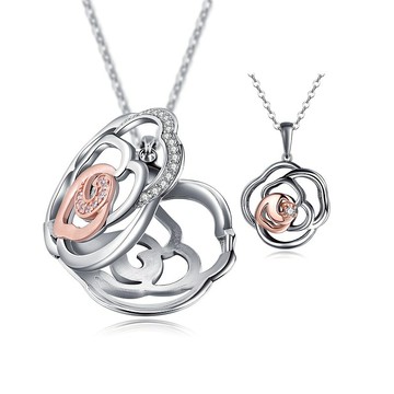 母親節送禮推薦/母女套鍊/姊妹花 鑽石14K金白鋼項鍊