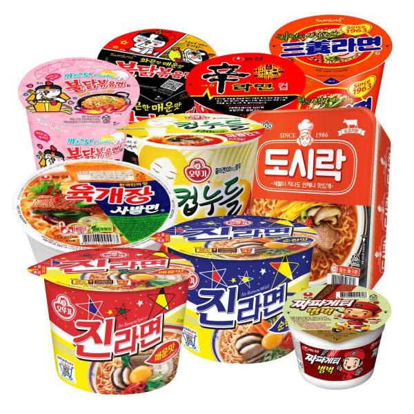 人気韓国 カップ麺 10種類 詰め合わせ セット（ランダムで全部違う味）  韓国ステンレス製箸１セット付