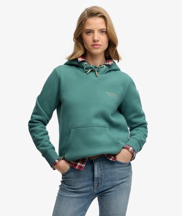 Superdry Women's Essential Logo Hoodie Blue Size: 4