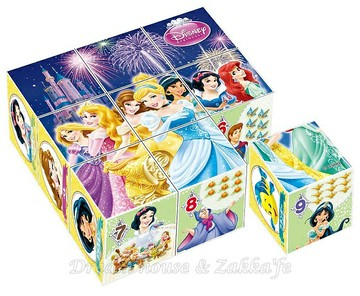 日本正版 Disney 迪士尼 公主 6面 方塊拼圖 (9粒) 《 可拼成6種圖樣喔 》 ★ Zakka'fe ★