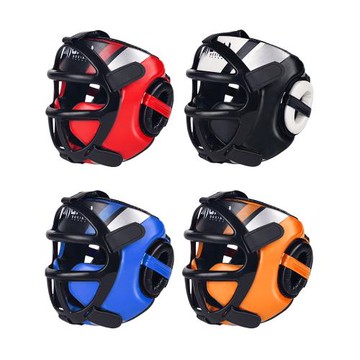 拳擊護頭護具成人兒童散打泰拳加厚訓練頭套搏擊猴臉下頜面罩頭盔