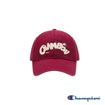 Champion 官方直營-中性款 CNY龍年限定泡泡字刺繡棒球帽(紅)