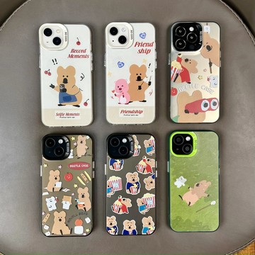 柿子椒小熊手機殻Dinotaeng矮人袋鼠考拉quokka手機殻適用於Apple15/14 huaweioppovi