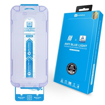 hoda【 iPhone 16系列】抗藍光滿版玻璃保護貼 附無塵太空艙貼膜神器16e/14/13/13