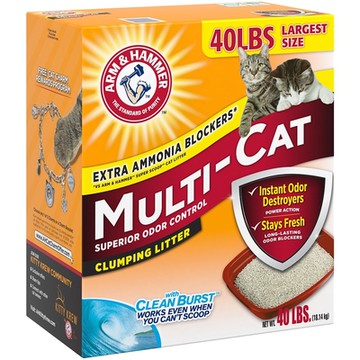 ARM&HAMMER 鐵鎚牌 貓砂 強效除臭 40LB(18.14kg)