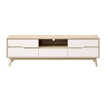 文創集 亞果卡雙色6.1尺五抽電視櫃-182x40x48.2cm免組