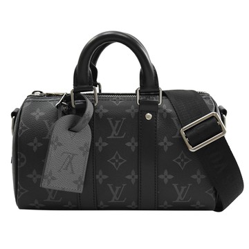 Louis Vuitton LV M46271 Keepall Bandoulière 25 黑經典花紋兩用波士頓包
