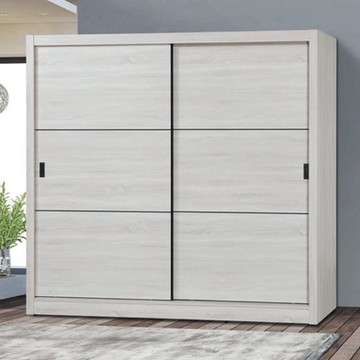 文創集 法澤6.1尺推門衣櫃(二色可選)-182x60x200cm免組