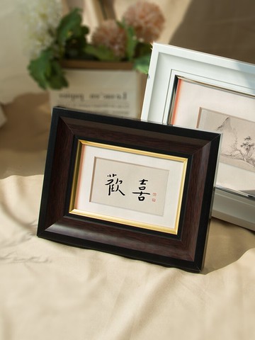 歐式相框擺臺棕色白創意簡約小像框相架8寸7寸6寸10寸掛墻畫框A4