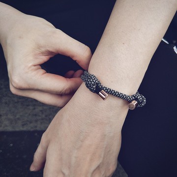 瘋流Flow | 玩繩手環x爆裂灰(玫瑰金)美製特色軍規傘繩 鋼釦