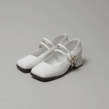 凡人與路-Monazu手工鞋 瑪莉珍鞋 芭蕾舞鞋_絲綢白  方頭 女版34-40