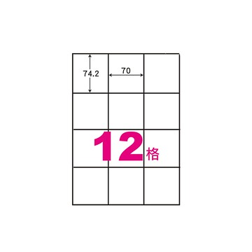 華麗牌 阿波羅 A4 電腦列印標籤 12格 1000張入 / 箱 WL-9612B-1K