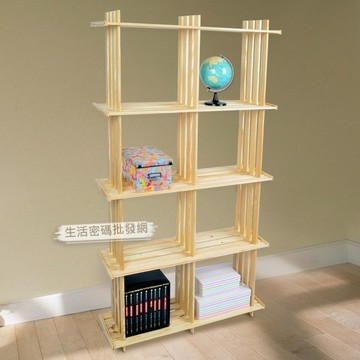 【LIFECODE】極簡風黃松木正八格架/實木置物架/書架/花盆架/多肉植物/植物架 11010070