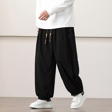日系燈芯絨工裝大燈籠褲 / 男女皆可穿 / 4色 / M-5XL / 大尺碼【QTJBYAK13】