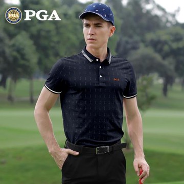 【兩件5折】PGA高爾夫服裝男士短袖t恤速干男裝衣服polo衫上衣