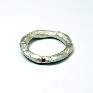 【Coal系列】#a254 寶石白岩戒指(9號)/ 925銀/ 手工禮物/ 客製化