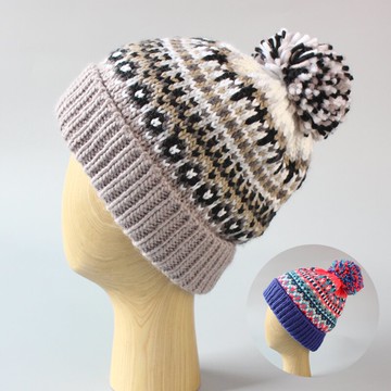 單秋冬季針織毛線帽子女加絨加厚保暖滑雪帽混色百搭冬帽女1入