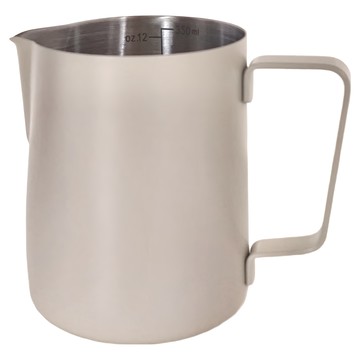 磨砂塗層不鏽鋼拉花杯  350ml  304不鏽鋼材質  尖嘴款  米白色  1個