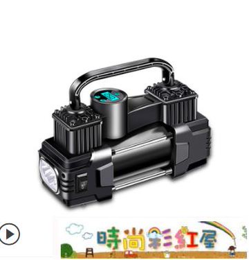 電動充氣泵 車載充氣泵打氣泵汽車用小型便攜式轎車電動輪胎12V雙缸高壓氣泵