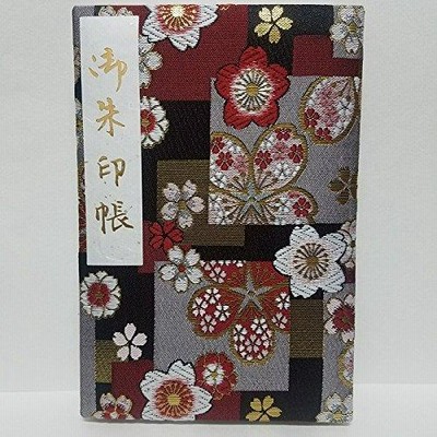 京伏見千華帖の御朱印帳 特上金襴 膨らし表紙 桜色紙 ビニールカバー付 奉書紙48ページ 和紙の見返し付 Ｌサイズ18x12cm EK-55