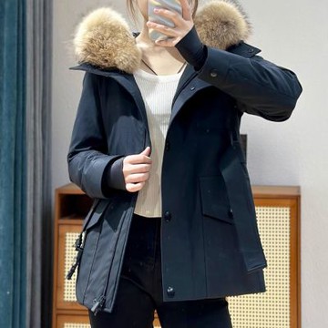 [巴黎精品] 現貨+預購 頂級真羽絨外套90%鵝絨羽絨衣秋冬外套大碼休閒女裝-毛領連帽工裝衝鋒衣3色a1lm43