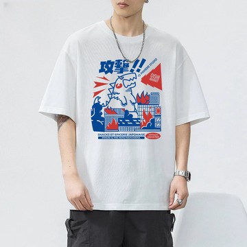 夏季推新～日係短袖t恤 純棉上衣男女生衕款衣服 寬鬆加大碼短tee 吸汗透氣短袖 oversize 夏天衣服 印花t