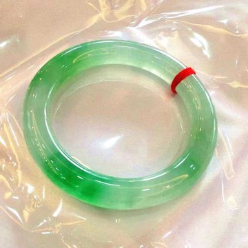 緬甸老坑翡翠手鐲天然玉石圓條翡翠手鐲飄綠花貴妃手鐲子女款送禮