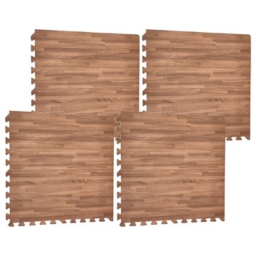 經典日式風耐磨木紋 巧拼地墊 1.1kg  60 x 60 x 1cm  深木紋  4個