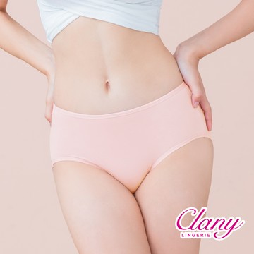 【Clany可蘭霓】台灣製絲蛋白美膚內褲 ｜莫代爾親膚透氣低敏・中腰女內褲 M–XL  純真粉 2152-31