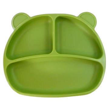 Bebelock 吸附型重磅餐盤 韓國製矽膠材質 底部吸盤設計  碧湖綠  1個