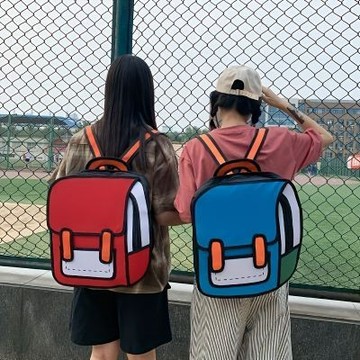 【台灣有貨】實拍 立體雙肩包林妙妙同款書包動漫背包可愛卡通書上課雙肩包二次元3D