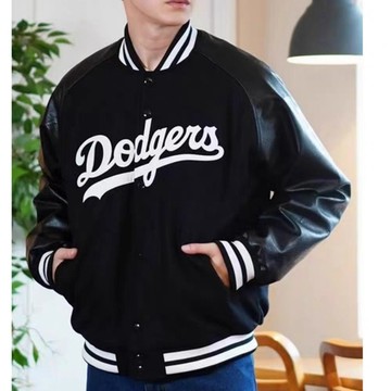 火箭出貨🔥現貨 MLB Fanatics 道奇隊 LA Dodgers 棒球外套 毛呢 PU皮格 夾克 大谷翔平