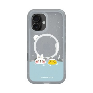 iPhone 16 AirX 流變灰 - 懶散兔與啾先生 Lazy Rabbit and Mr.Chu - 泡溫泉