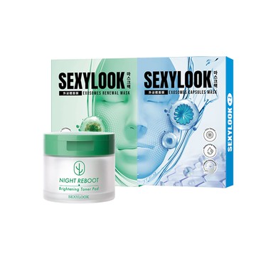 618限定♥新品體驗組【SEXYLOOK 西西露】仙人掌煥膚棉片50片+贈外泌體面膜2盒(積雪草+海茴香)_(預購商品6/23陸續出貨)