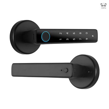 Wafu 雙排指紋辦公房間臥室執手門鎖電子密碼房門鎖家用塗鴉指紋鎖 F8 出貨不包括4節AAA電池