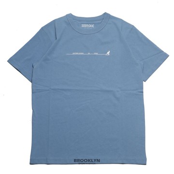 KANGOL 短T 時間線 背面大LOGO 淺藍色 短袖 上衣 男 6125100681