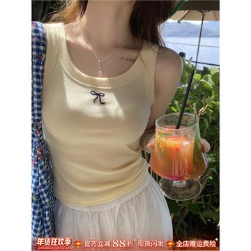 黃色吊帶小背心女士內搭外穿2025夏秋新款無胸墊寬肩絕美大碼上衣
