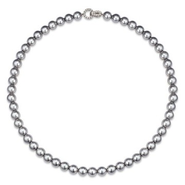 Haesoo.L 女性925純銀珍珠項鍊 PEARL80G-NE 灰色  均碼(總長44.5cm)