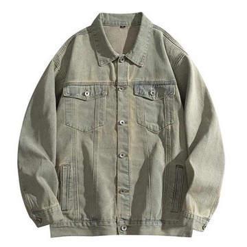 【巴黎精品】現貨+預購 美式工裝外套立領夾克薄外套秋冬大碼休閒男裝-復古翻領牛仔男外套2色a1lz8